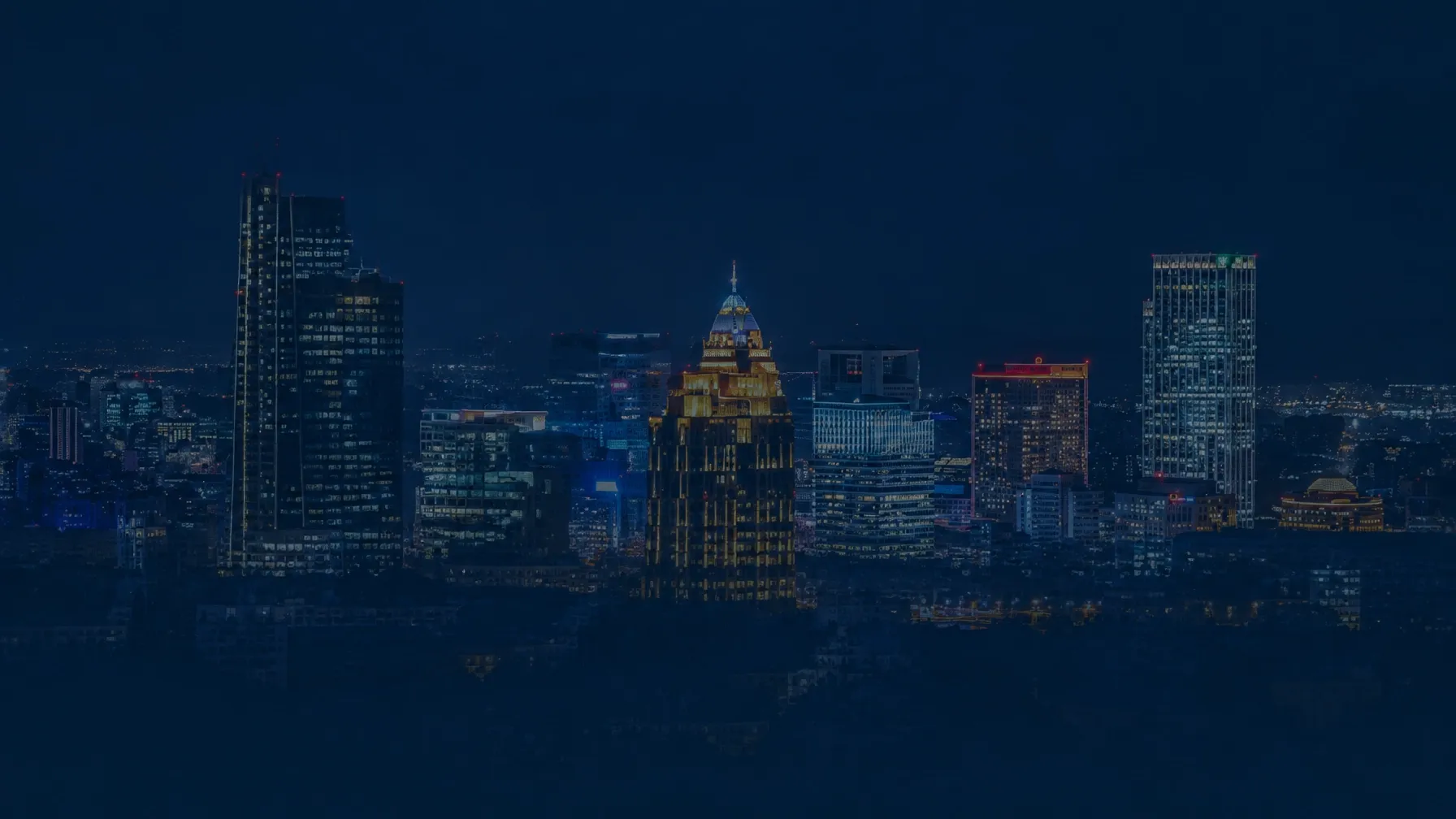 City skyline at night